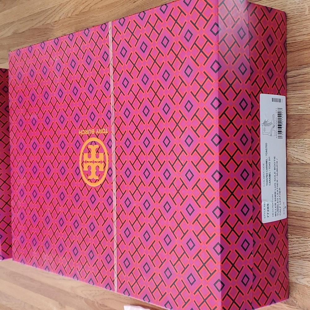Tory Burch Miller 95mm Lug Sole Bootie Tumbled Leather Toasted Caramel